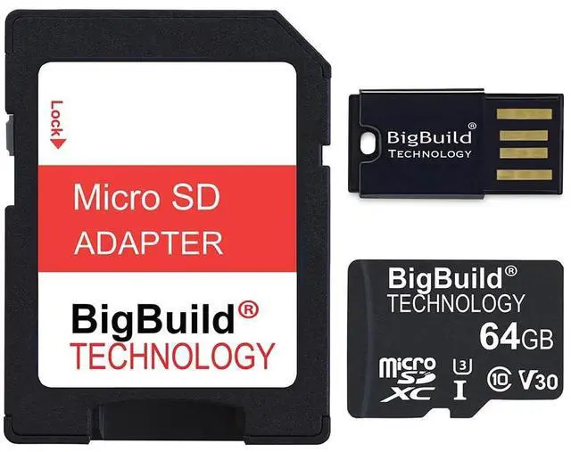 Main image of BigBuild Technology 64GB U3 Micro SDXC Memory Card for Motorola Moto G, Power/Stylus Smartphone