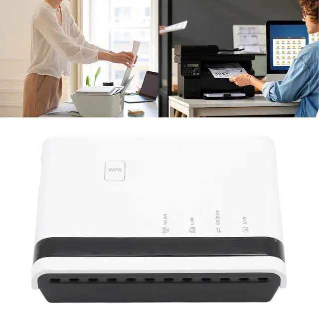 Alt view image 5 of 5 - Print Server for USB Printer, 10/100Mbps Network Printer Server with RJ45 Ethernet Cable, USB Print Server Support 4 Printers, Plug and Play (US Plug)