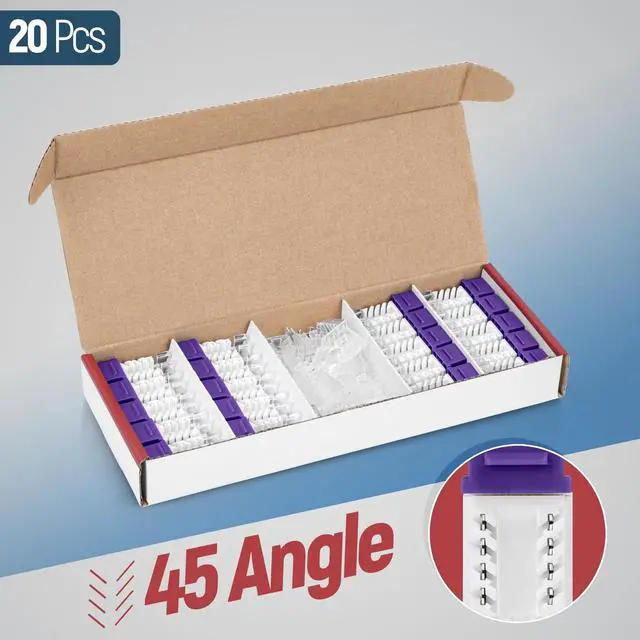 Alt view image 2 of 5 - Everest 45 Degree RJ45 Cat6 Keystone Jacks Slim Profile 20-Pack Purple