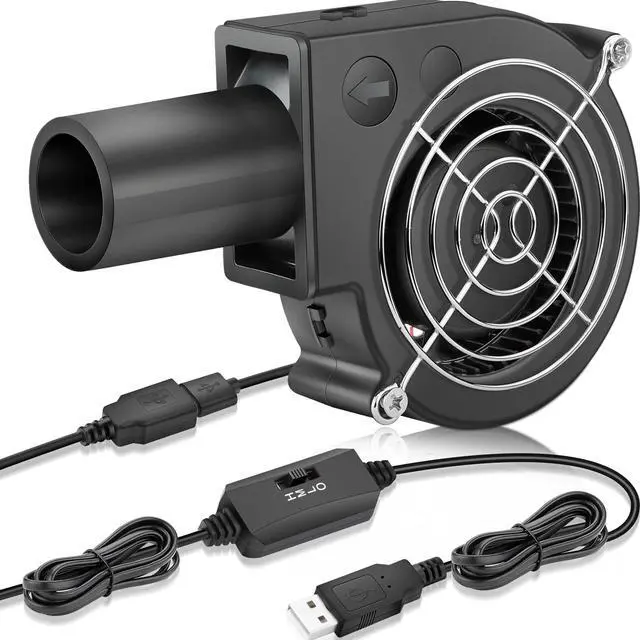 Main image of GDSTIME 97mm x 33mm USB Blower Fan with Speed Control, Small 5V DC Brushless Centrifugal BBQ Fan Air Blower for Smoker Inflatables