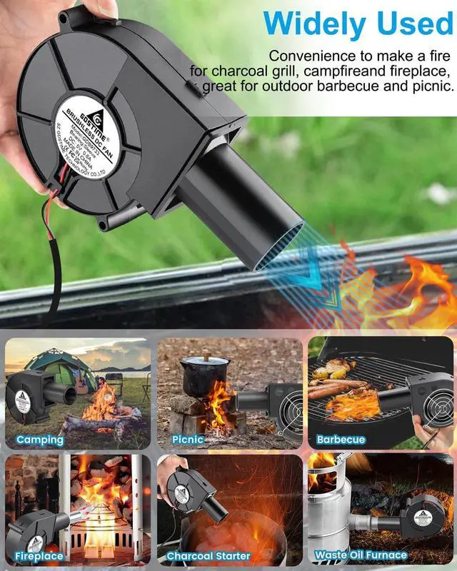 Alt view image 3 of 5 - GDSTIME 97mm x 33mm USB Blower Fan with Speed Control, Small 5V DC Brushless Centrifugal BBQ Fan Air Blower for Smoker Inflatables