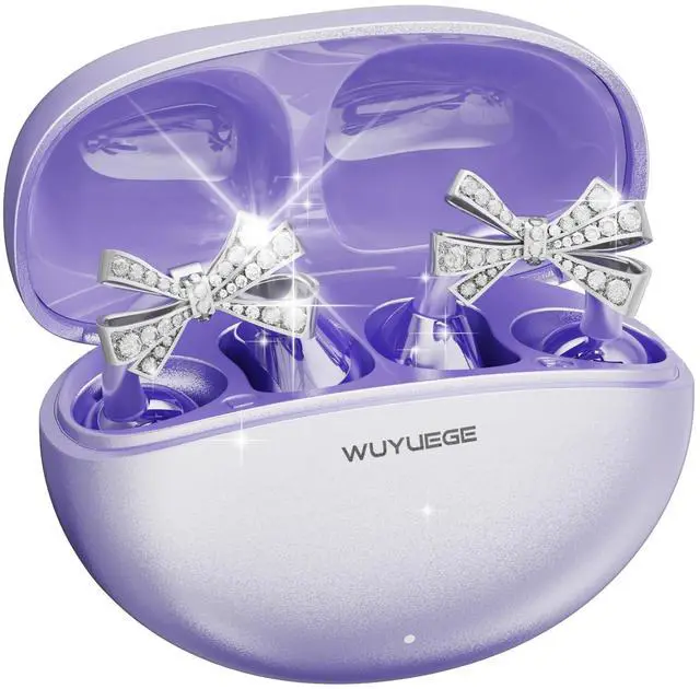 Main image of WUYUEGE 2026 Open Ear Clip On Earbuds with Detachable Butterfly Earrings, Bluetooth 6.0 Wireless Headphones for Women, 50H Playtime,IPX6Lightweight & Pain-Free Fit for Small Ears, Great Gift