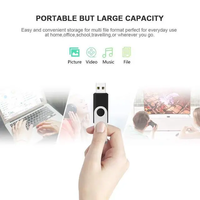 Alt view image 3 of 5 - KEXIN Flash Drive 32 GB 5 Pack Thumb Drive 32GB USB Flash Drive Memory Stick Flash Drives USB 2.0, 5 Multi-Color (Black, Blue, Green, White, Red)