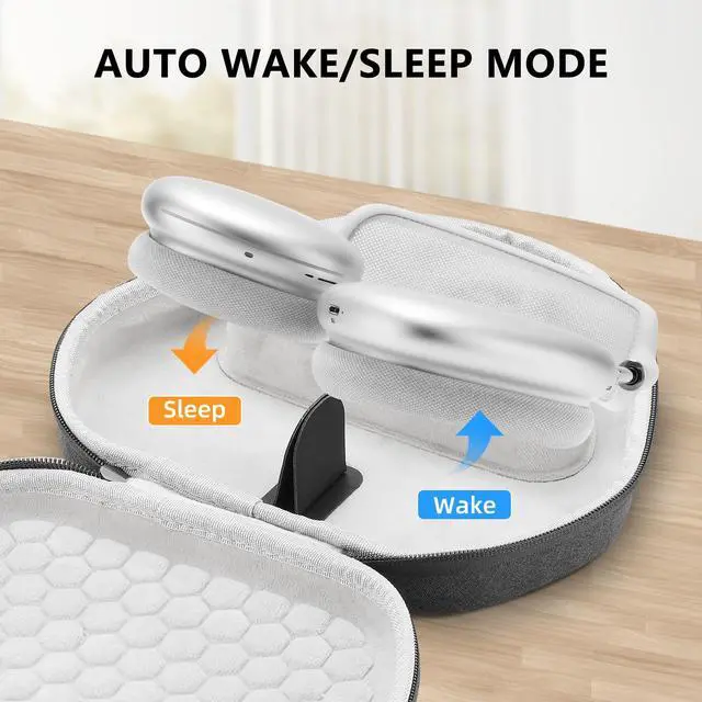 Alt view image 2 of 5 - for Airpods Max Case Cover,Smart Cases with Sleep Mode Made by Air pods,Compatible with Apple AirPods Max,Protective Carry Travel Cover AirPod Pro Max Case,Headphone,Dark Grey+Grey