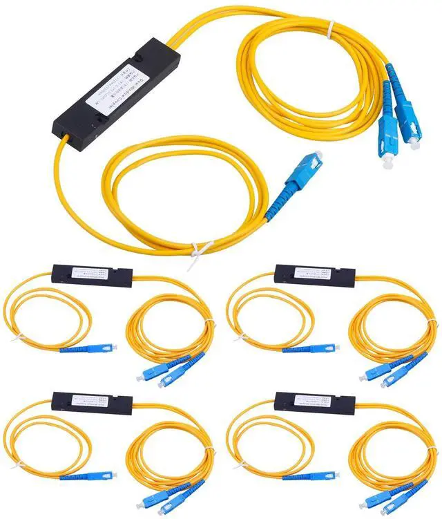 Main image of Duogalia 5-Pack SC/UPC Fiber Optical FBT Splitter 1x2(1 in 2 Out) Singlemode 1310/1550nm for Network Signal Distribution