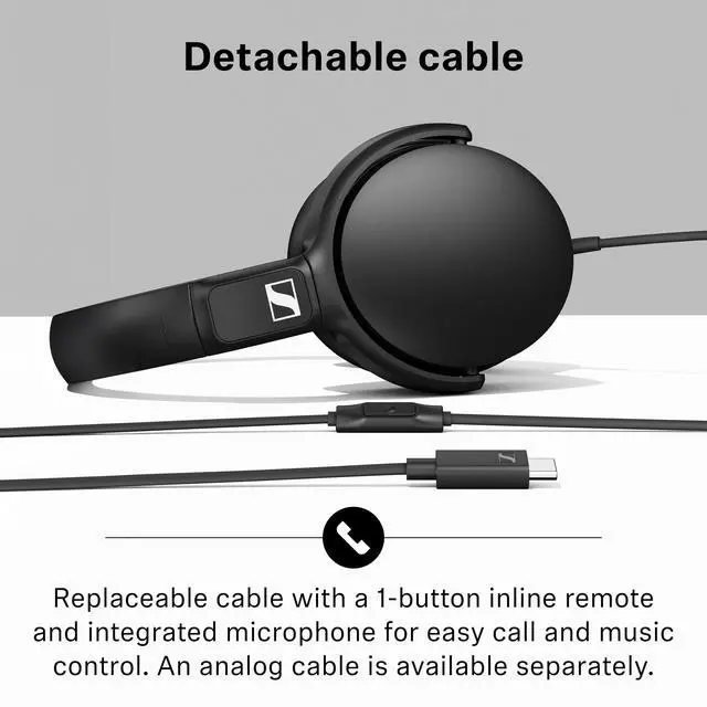 Alt view image 5 of 5 - Sennheiser HD 400U - Wired Over-Ear Headphone with Smart Remote, Black