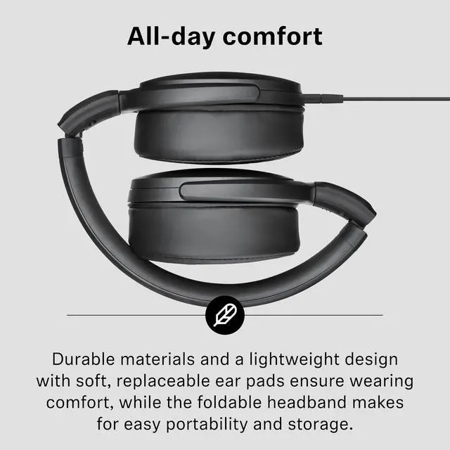 Alt view image 4 of 5 - Sennheiser HD 400U - Wired Over-Ear Headphone with Smart Remote, Black