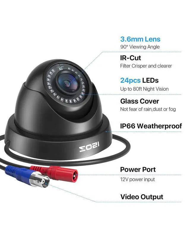 Alt view image 2 of 5 - ZOSI 4 Pack 1080P 1920TVL HD-TVI Dome Security Cameras,Night Vision,2MP Indoor Outdoor Home Surveillance CCTV Camera for 1080P/5MP/4K TVI Analog DVR
