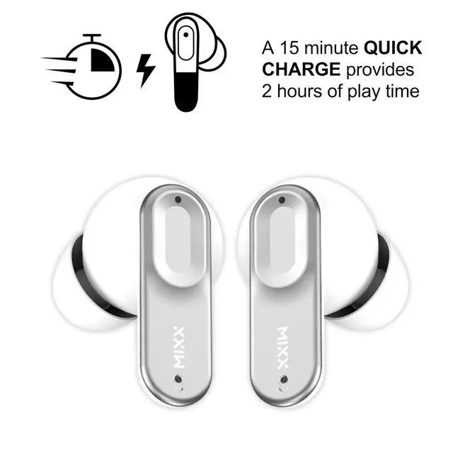 Alt view image 5 of 5 - MIXX StreamBuds Ultra Mini True Wireless Earbuds, Compact Zinc Alloy Case, Bluetooth in-Ear Headphones, App EQ Control, Digital Battery Display, 24H Playtime, Quick Charge, Touch Controls - Sil