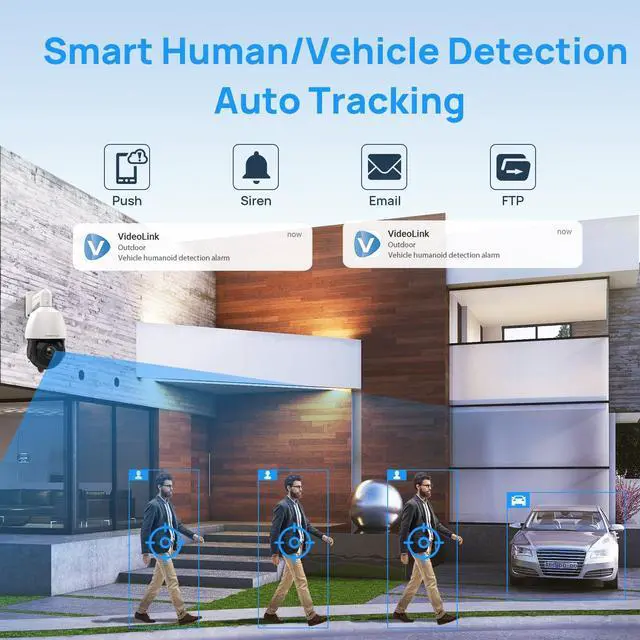 Alt view image 4 of 5 - PANOEAGLE 5MP PTZ PoE IP Camera Outoodoor Speed Dome, 25x Optical Zoom Security Camera with Auto Tracking, Human Vehicle Detection,2-Way Talk, 330ft IR Night Vision,512G Card Slot,IP66,NDAA Compliant