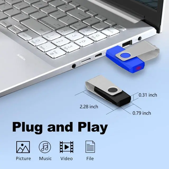 Alt view image 5 of 5 - 4GB FAT32 USB Flash Drive 20 Pack TEWENE Bulk USB 2.0 Thumb Drives - Black