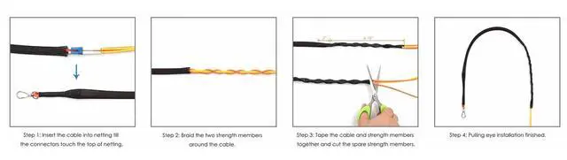 Alt view image 5 of 5 - Ultra Spec Cables - Fiber Optic Cable Pulling Eye Snake Cord for Simplex and Duplex Cables