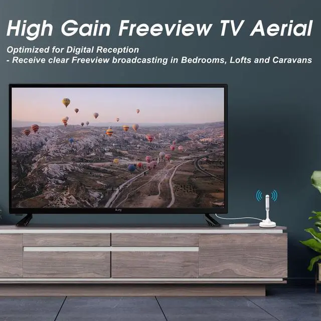 Alt view image 4 of 5 - HDTV Antenna - August DTA240 - Portable Indoor/Outdoor Digital TV Antenna with Magnetic Base, 50-Mile Range, and 6.5ft Coaxial Cable for Smart and HDTVs