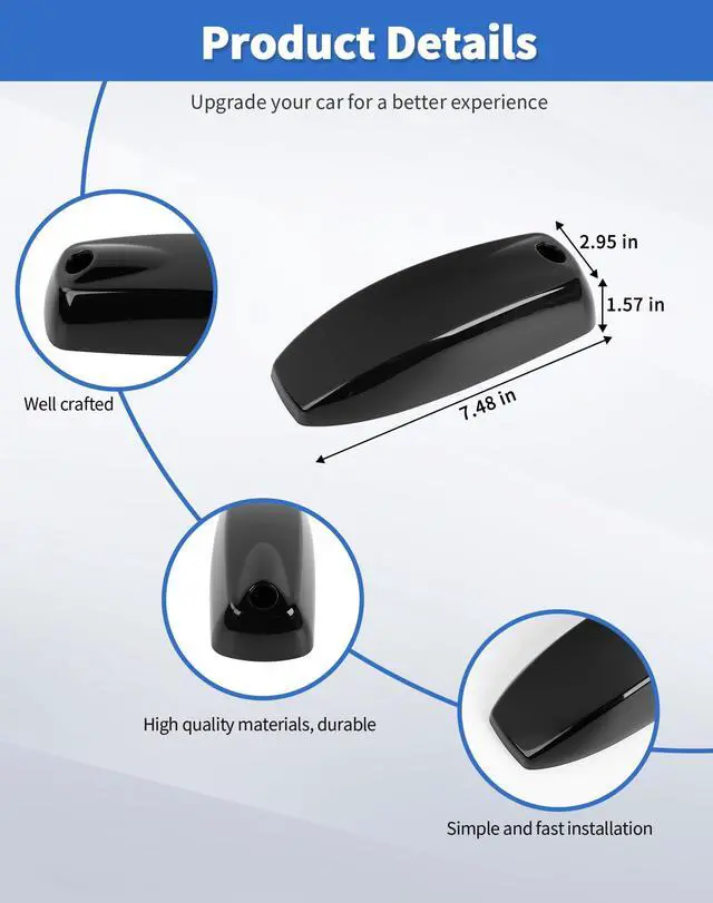 Alt view image 5 of 5 - DSWSQ Black Shark Fin Shape Roof Antenna Cover Decor Trim for Chevrolet Colorado/GMC Canyon 2023 2024 2025