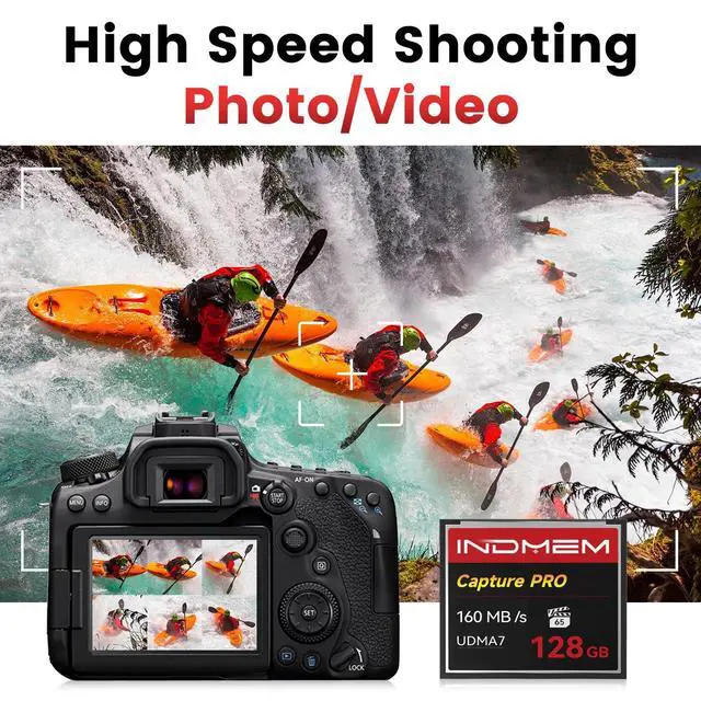 Alt view image 2 of 5 - CF Card 128GB Memory Card High Speed UDMA Up to 160MB/s Camera Cards Designed for Photographers & Videographers,Support High-Speed Continuous Shooting or 4K Video Recording (Black-128G)