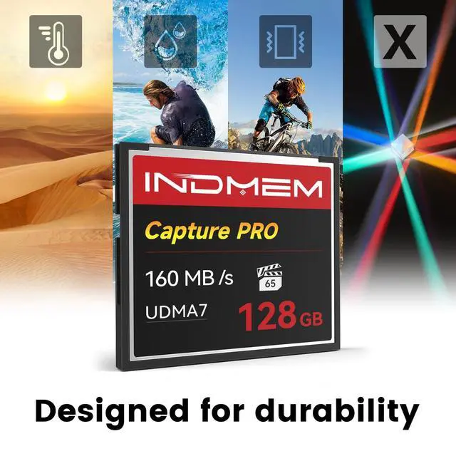 Alt view image 5 of 5 - CF Card 128GB Memory Card High Speed UDMA Up to 160MB/s Camera Cards Designed for Photographers & Videographers,Support High-Speed Continuous Shooting or 4K Video Recording (Black-128G)