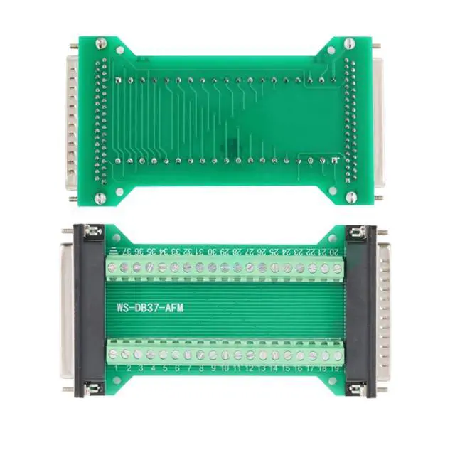 Alt view image 3 of 5 - Willwewon 2PCS DB37 Male to Female Terminal Breakout Board, RS232 D-SUB Serial to 37 Pin in One Breakout Board Solderless Port Terminal Block Gender Changer
