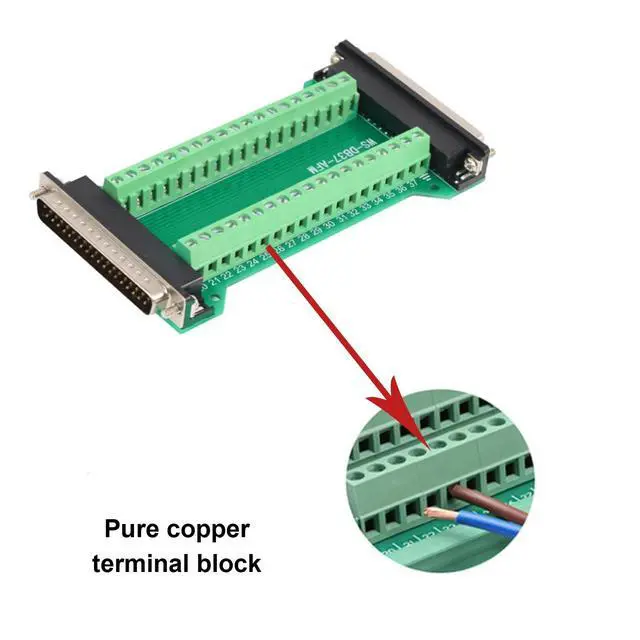 Alt view image 4 of 5 - Willwewon 2PCS DB37 Male to Female Terminal Breakout Board, RS232 D-SUB Serial to 37 Pin in One Breakout Board Solderless Port Terminal Block Gender Changer