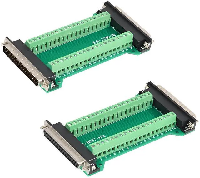 Main image of Willwewon 2PCS DB37 Male to Female Terminal Breakout Board, RS232 D-SUB Serial to 37 Pin in One Breakout Board Solderless Port Terminal Block Gender Changer