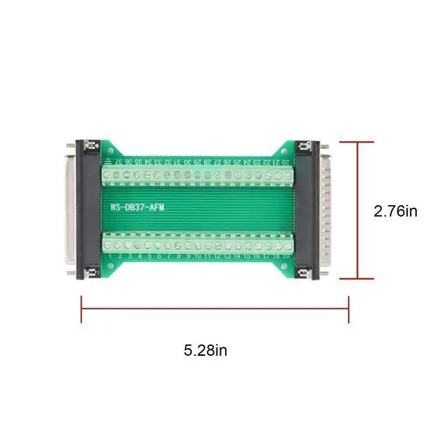 Alt view image 5 of 5 - Willwewon 2PCS DB37 Male to Female Terminal Breakout Board, RS232 D-SUB Serial to 37 Pin in One Breakout Board Solderless Port Terminal Block Gender Changer