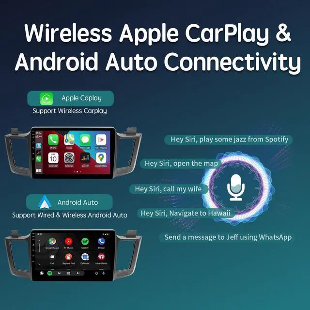Alt view image 3 of 5 - ViaBecs Android 13 6G+128G Wireless Apple Carplay Radio for Toyota RAV4 2013-2018,10.2 Inch QLED HD Touch Screen Car Stereo with Android Auto, 5GHz WiFi, 48EQ DSP, AM FM, Mirror Link Bluetooth