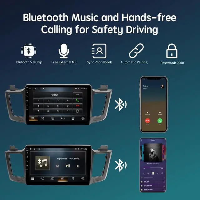 Alt view image 4 of 5 - ViaBecs Android 13 6G+128G Wireless Apple Carplay Radio for Toyota RAV4 2013-2018,10.2 Inch QLED HD Touch Screen Car Stereo with Android Auto, 5GHz WiFi, 48EQ DSP, AM FM, Mirror Link Bluetooth
