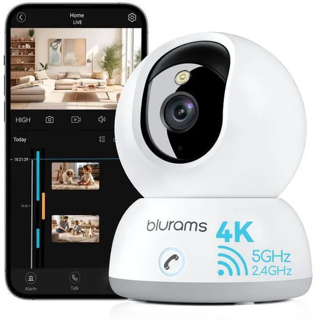 Main image of blurams Cameras for Home Security, 2K Pet Camera with Phone App, 360 PTZ Indoor Cameras, 2-Way Talk, Motion Tracking, Color/IR Night Vision, Compatible with Alexa, 8MP, Wi-Fi 6