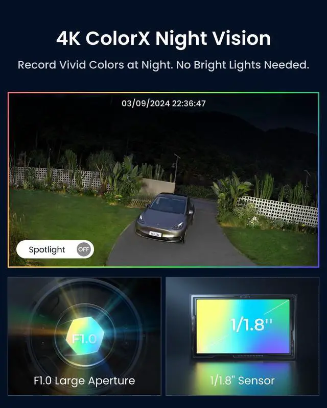 Alt view image 4 of 5 - REOLINK Altas PT Ultra Black - 4K Solar Security Cameras Wireless Outdoor, 500 Days Battery Life, ColorX Night Vision, 360 Pan Tilt Auto Tracking, Dual-Band Wi-Fi 6 Cameras for Home Secur
