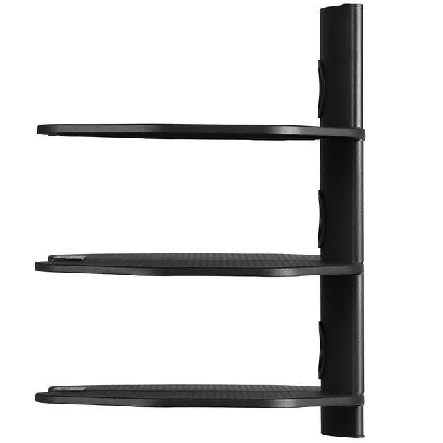 Alt view image 3 of 5 - Cheetah TV Wall Mount 3 Shelf Bracket, with 15ft HDMI Cable, Three 18x16-Inch Black Components Shelves Under TV for Cable Box, Blu Ray Player, Stereo AV, AS3B