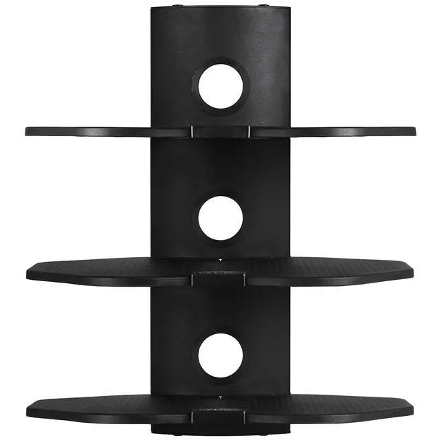 Alt view image 2 of 5 - Cheetah TV Wall Mount 3 Shelf Bracket, with 15ft HDMI Cable, Three 18x16-Inch Black Components Shelves Under TV for Cable Box, Blu Ray Player, Stereo AV, AS3B