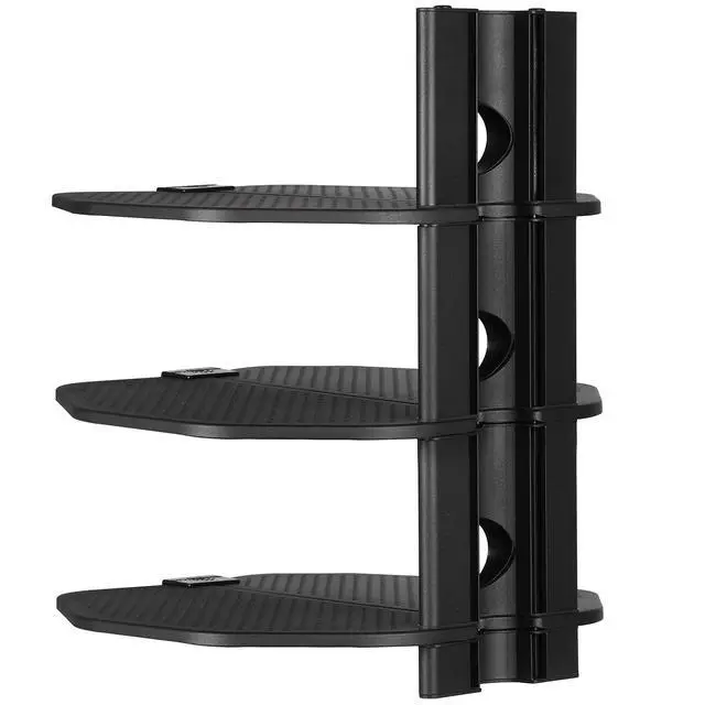 Alt view image 4 of 5 - Cheetah TV Wall Mount 3 Shelf Bracket, with 15ft HDMI Cable, Three 18x16-Inch Black Components Shelves Under TV for Cable Box, Blu Ray Player, Stereo AV, AS3B