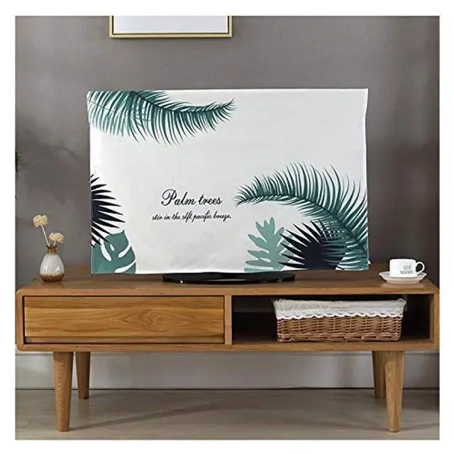 Alt view image 4 of 5 - TINTON LIFE Premium Quality Wrinkle Free Polycotton Indoor TV Dustproof Cover Cloth(Leaf 1, 65")