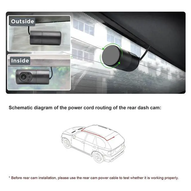 Alt view image 2 of 4 - mangoal 2K Rear HDR Dash Cam, STARVIS 2 IMX675, Can Be Directly Plugged into the Front Dash Cam, Only Applicable to the Front Dash Cam Whose WiFi Name Contains the Number 529.