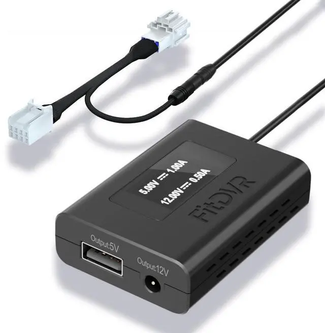 Main image of FitDVR Power Adapter (8-Pin) for Honda, Connects to Overhead Console, LED Display USB Power Source, Easy to Install, 5V 12V Output, for Dash Cam, Radar, D3-030