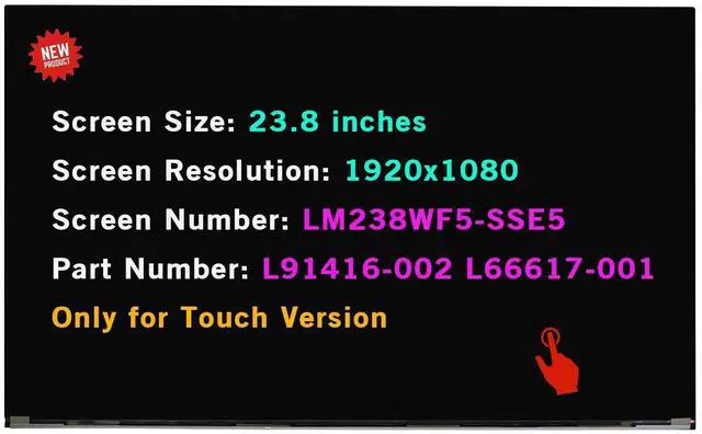 Main image of LM238WF5-SSE5 for HP 24-df0130m 24-df0030 24-df0032ds 24-df0037c 24-df0040 24-df0056 24-df0170 LCD Touch Screen Replacement