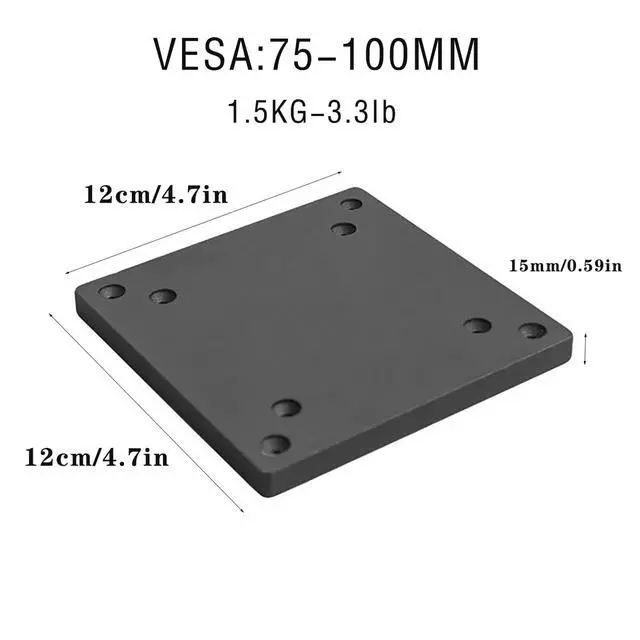 Alt view image 5 of 5 - Counterweight for Monitor Arm - 1.1Ib/3.3lb/5.5lb Iron Weight Plate with VESA 75/100 Holes, Universal Compatible for Phone & Tablet Mounts, Solve Monitor Stand Sagging & Floating Issues (5.5)