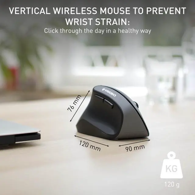 Alt view image 3 of 5 - Cherry MW 4500 - Ergonomic Wireless Mouse - Left-Handed - 1200 dpi - Thumb Buttons - Extra Small Nano Receiver, Black (JW-4550)