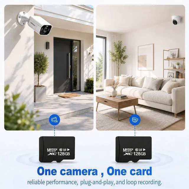 Alt view image 3 of 5 - TIDEFORCIX 2-Pack 128GB Micro SD Card for Dashcam & Security Cam U3 V30 A1