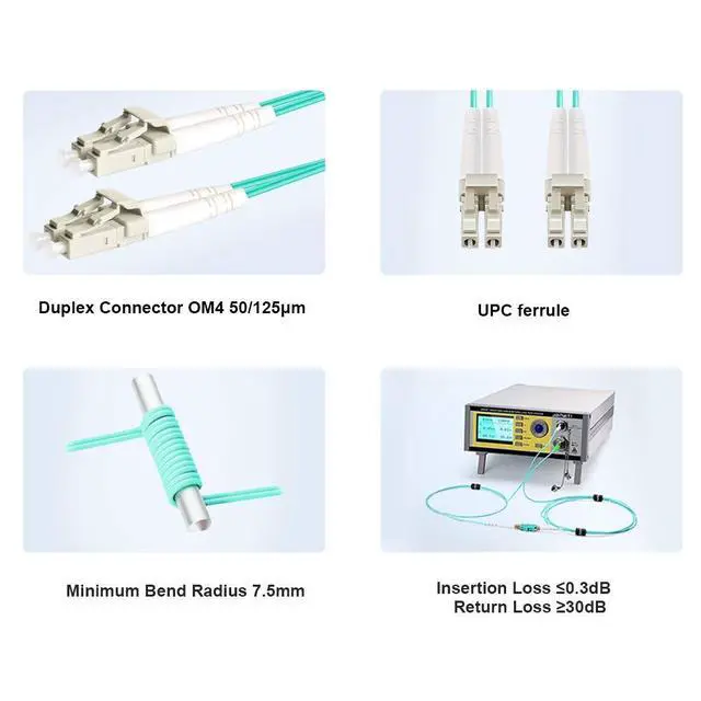 Alt view image 3 of 5 - FLYPROFiber- LC to LC OM4 Fiber Patch Cable 3M/10ft, OM4 Duplex 50/125um Multimode Fiber Optic Cables LSZH 40GB/100GB, Length Options: 0.2m-100m, 10pack