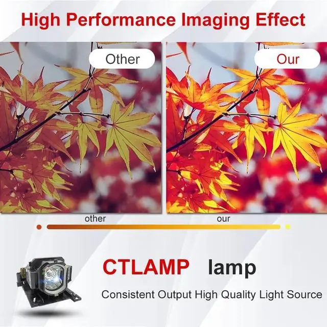 Alt view image 4 of 5 - CTLAMP A+ Quality DT01371 Replacement Projector Lamp Bulb with Housing Compatible with HITACHI CP-WX2515WN CP-WX3015WN CP-X2015WN CP-X3015WN CP-X4015WN HCP-527X HCP-532X HCP-625WX HCP-630WX HCP-635X