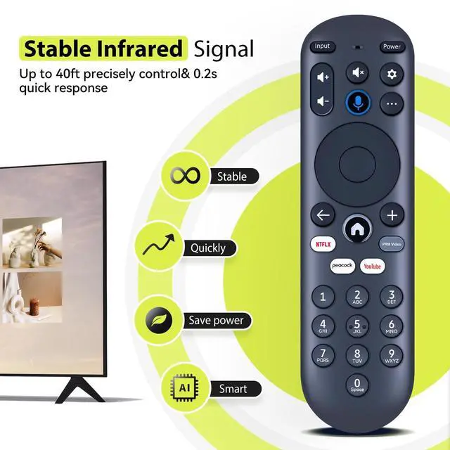 Alt view image 4 of 5 - RYQIF Replacement Voice Remote Control Fits for XUMO Stream Box Spectrum TV,Compatible for Element 4K UHD HDR Xumo TV E500AC43C E500AC50C E500AC55C E500AC65C E500AE98C