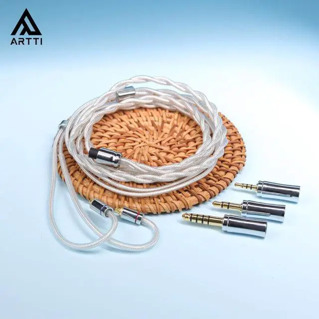 Alt view image 4 of 5 - ARTTI Spark Earphone Upgrade Cable 2 Cores 244 Strands Silver-Plated Copper 7N OCC HiFi IEM Cable 2.5/3.5/4.4mm 3in1 Plug 2pin/MMCX/QDC Cable (Silver, MMCX Bend Plug)