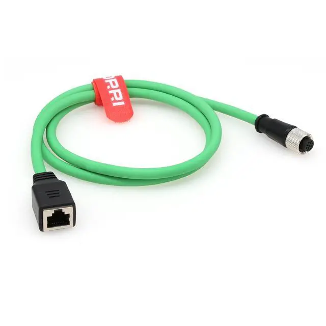 Alt view image 4 of 4 - DRRI M12 4-pin D Code Female to RJ45 Female Cat5E Profinet/Ethernet Cable for Industrial Sensors