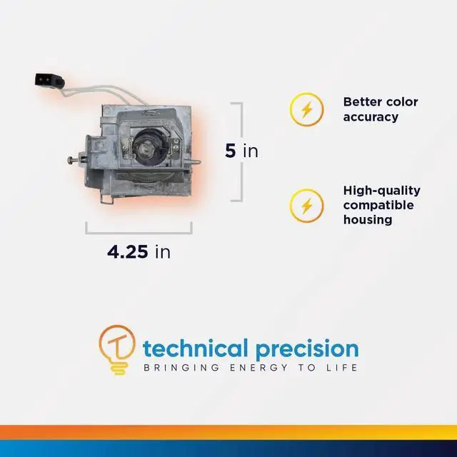 Alt view image 2 of 5 - Technical Precision Replacement for Optoma VDHDNL Lamp and Housing Projector TV Light Bulb Lamp Housing TV Replacement Bulb - 1 Pack