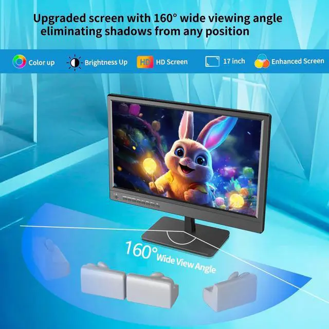 Alt view image 2 of 5 - othoig 17 inch TV,Small HD Widescreen LED with Antenna,Digital ATSC Tuner-Free HD Local Channels,HDMI VGA USB Port,12 Volt Charger Cable/AC Power TV for Camping,Caravan and Kitchen