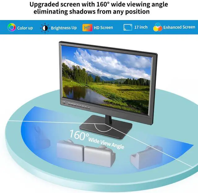 Alt view image 4 of 5 - othoig 17 inch TV,Small HD Widescreen LED with Antenna,Digital ATSC Tuner-Free HD Local Channels,HDMI VGA USB Port,12 Volt Charger Cable/AC Power TV for Camping,Caravan and Kitchen
