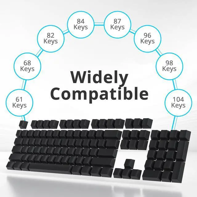 Alt view image 4 of 5 - Blank Black PBT keycaps Custom Cherry Profile 1.5mm Thick ANSI ISO Minimalist Keycap Set for 60% 65% 75% Fullsize MX Switches Mechanical Keyboard (Blank Black)