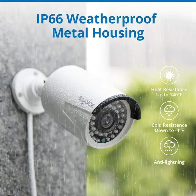Alt view image 5 of 5 - SANNCE 5MP PoE IP Security Camera for PoE NVR, 2Pcs Outdoor Weatherproof Cameras with Smart IR LEDs, Night Vision, Motion Detection, One-Way Audio, Compatible with Alexa