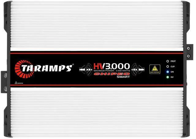 Main image of Taramps HV 3000 Chipeo Smart High Voltage Amplifier 1~2 Ohms 3000 Watts RMS Multi-Impedance with 10~24 Batteries 120~350VDC, Monoblock Car Audio System