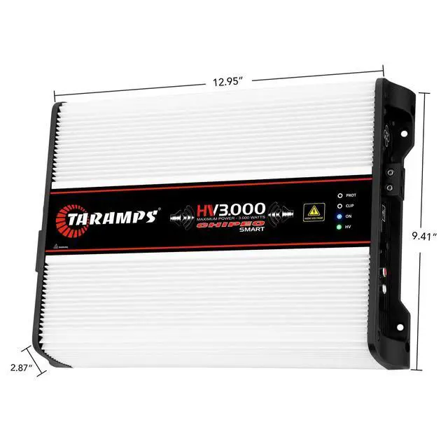 Alt view image 4 of 5 - Taramps HV 3000 Chipeo Smart High Voltage Amplifier 1~2 Ohms 3000 Watts RMS Multi-Impedance with 10~24 Batteries 120~350VDC, Monoblock Car Audio System